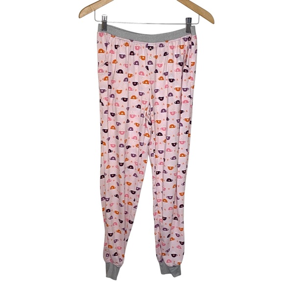 Cuddl Duds Pajama Set LS Henley Top & Jogger Bottoms Pink w Coffee Mug Print SM - Picture 5 of 10